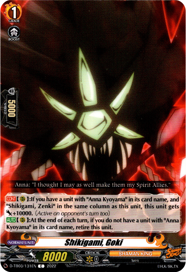 Shikigami, Goki - D-TB03/131EN - Shaman King - Card Cavern