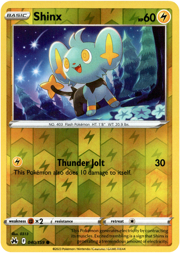 Shinx - 040/159 - Crown Zenith - Reverse Holo - Card Cavern