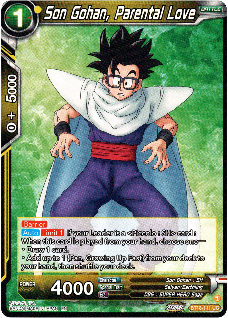 Son Gohan, Parental Love - BT18-111 - Dawn of the Z-Legends - Card Cavern