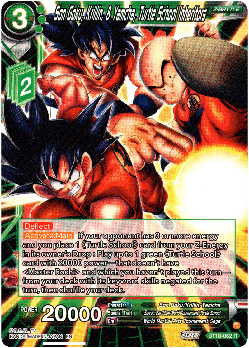 Son Goku, Krillin, & Yamcha, Turtle School Inheritors - BT18-062 - Dawn of the Z-Legends - Card Cavern