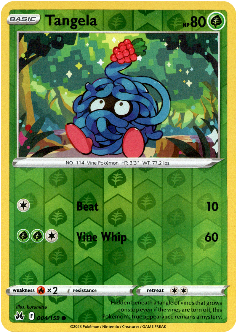 Tangela - 004/159 - Crown Zenith - Reverse Holo - Card Cavern