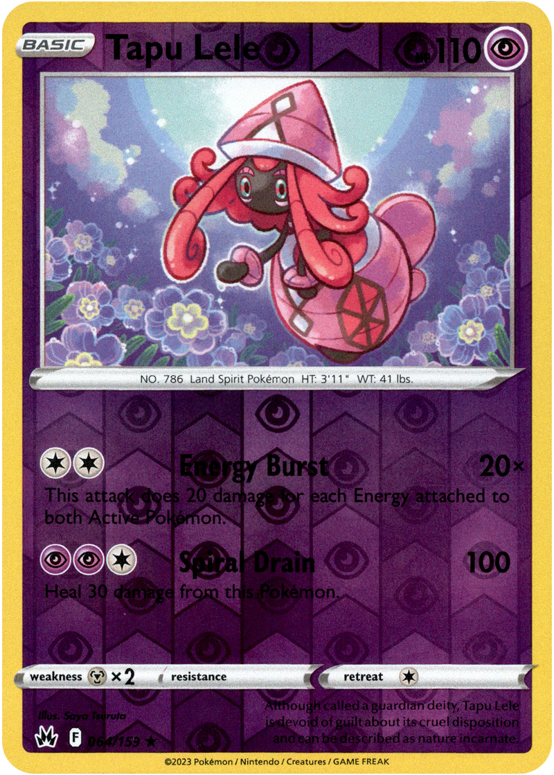 Tapu Lele - 064/159 - Crown Zenith - Reverse Holo - Card Cavern