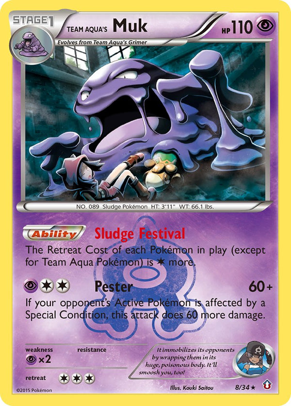 Team Aqua's Muk - 8/34 - Double Crisis - Holo - Card Cavern