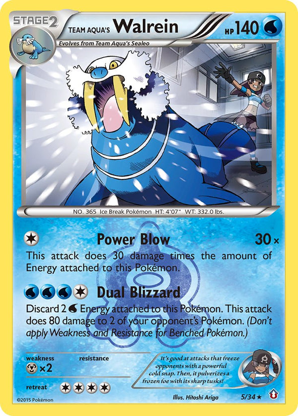 Team Aqua's Walrein - 5/34 - Double Crisis - Holo - Card Cavern