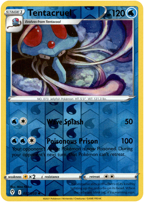 Tentacruel - 027/203 - Evolving Skies - Reverse Holo - Card Cavern