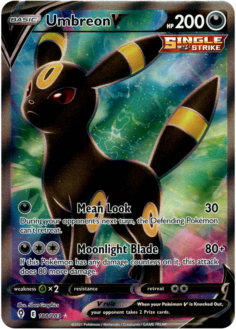 Umbreon V Full Art - 188/203 - Evolving Skies - Card Cavern