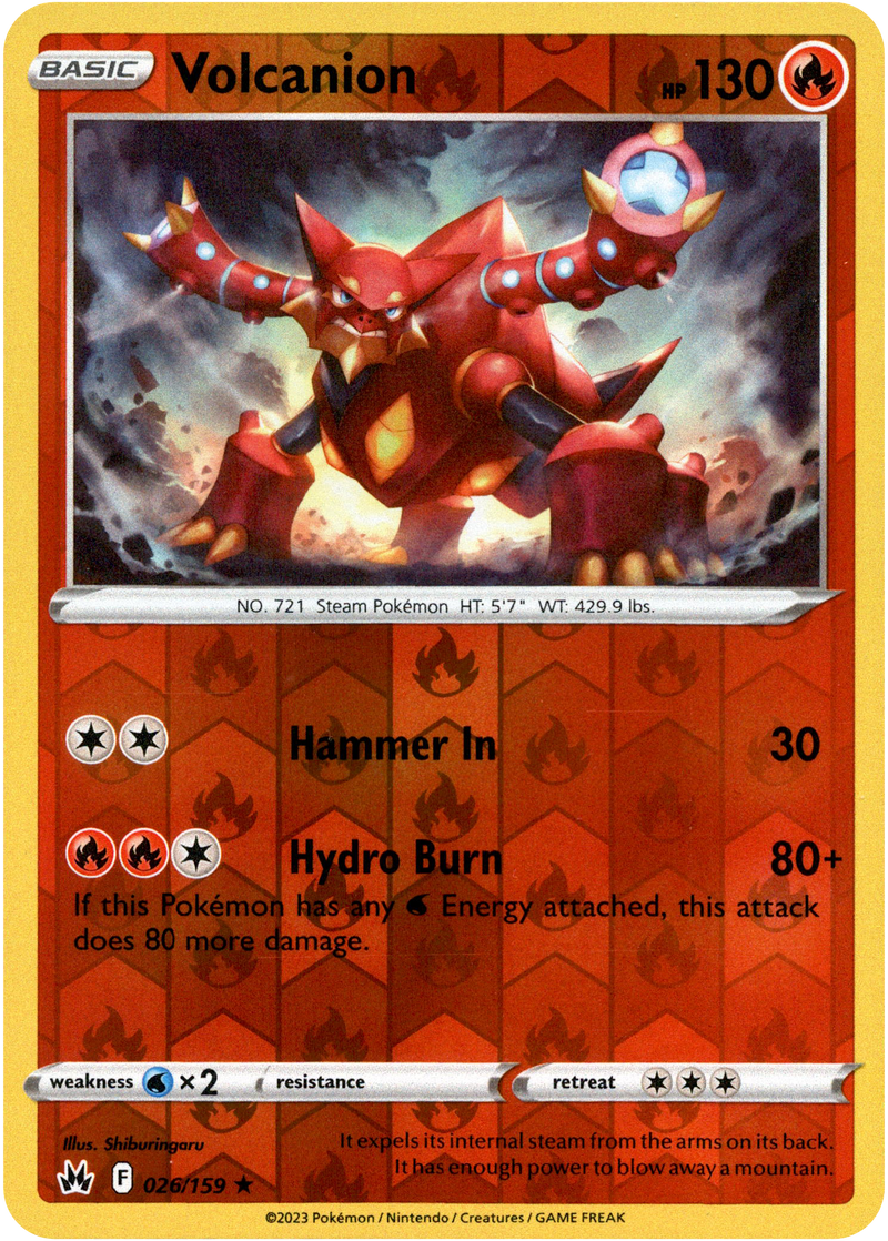 Volcanion - 026/159 - Crown Zenith - Reverse Holo - Card Cavern