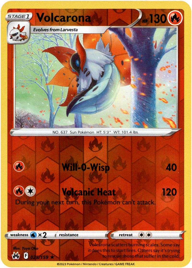 Volcarona - 025/159 - Crown Zenith - Reverse Holo - Card Cavern