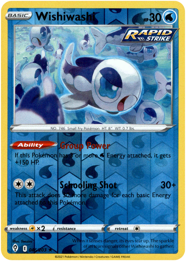 Wishiwashi - 046/203 - Evolving Skies - Reverse Holo - Card Cavern