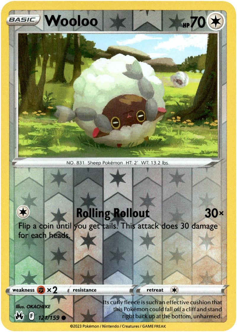 Wooloo - 121/159 - Crown Zenith - Reverse Holo - Card Cavern